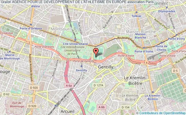 plan association Agence Pour Le Developpement De L'athletisme En Europe Paris