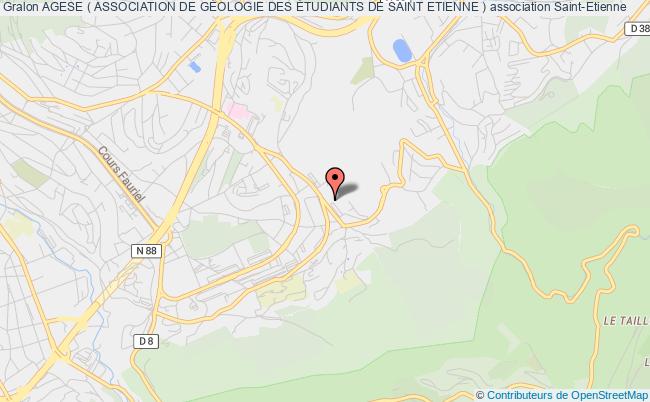 plan association Agese ( Association De GÉologie Des Étudiants De Saint Etienne ) Saint-Étienne