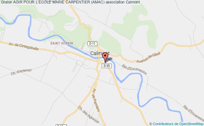 plan association Agir Pour L'ecole Marie Carpentier (amac) Calmont