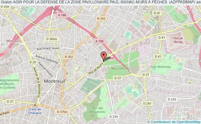 plan association Agir Pour La DÉfense De La Zone Pavillonaire Paul-signac-murs À PÊches  (azppasimap) Montreuil
