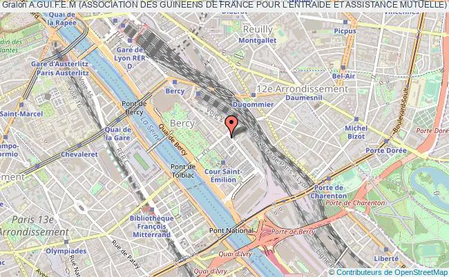 plan association A.gui.f.e.m (association Des Guineens De France Pour L'entraide Et Assistance Mutuelle) Paris