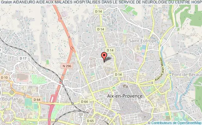 plan association Aidaneuro Aide Aux Malades Hospitalises Dans Le Service De Neurologie Du Centre Hospitalier Du Pays D'aix Aix-en-Provence
