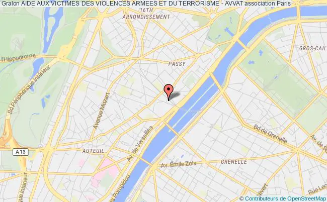 plan association Aide Aux Victimes Des Violences Armees Et Du Terrorisme - Avvat Paris