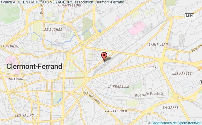 plan association Aide En Gare Sos Voyageurs Clermont-Ferrand