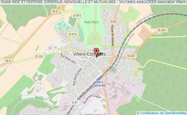 plan association Aide Et Defense Juridique Individuelle Et Mutualisee - Victimes Associees Villers-Cotterêts