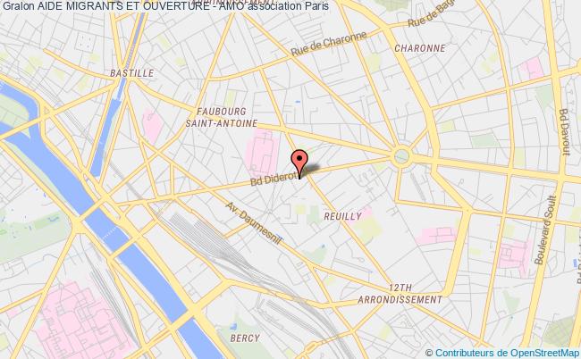 plan association Aide Migrants Et Ouverture - Amo Paris