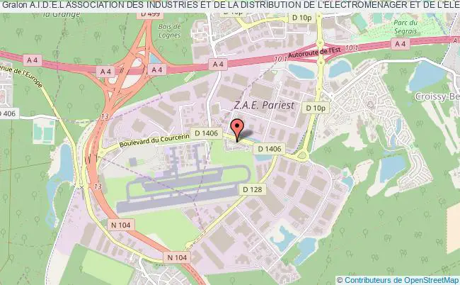 plan association A.i.d.e.l Association Des Industries Et De La Distribution De L'electromenager Et De L'electonique De Loisir Croissy-Beaubourg
