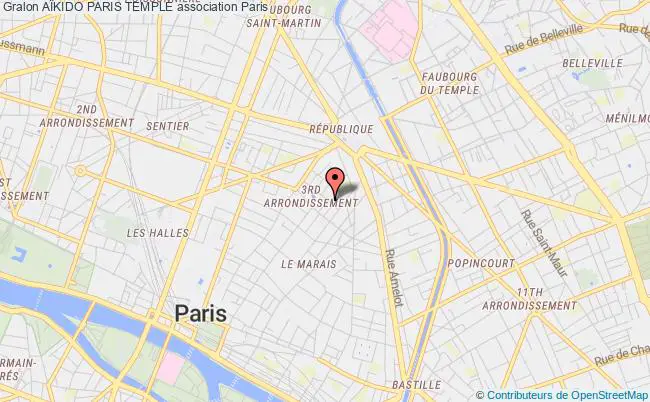 plan association AÏkido Paris Temple Paris