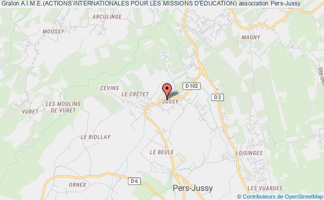 plan association A.i.m.e.(actions Internationales Pour Les Missions D'Éducation) Pers-Jussy