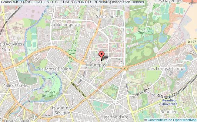 plan association Ajsr (association Des Jeunes Sportifs Rennais) Rennes