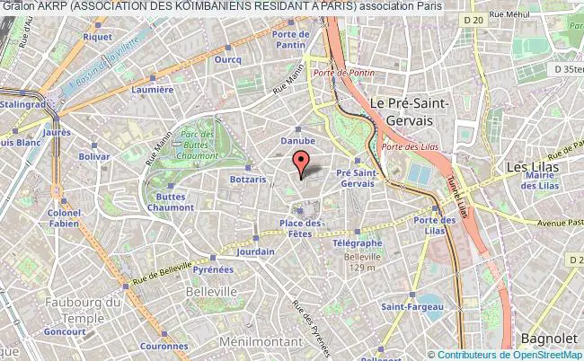 plan association Akrp (association Des Koimbaniens Residant A Paris) Paris