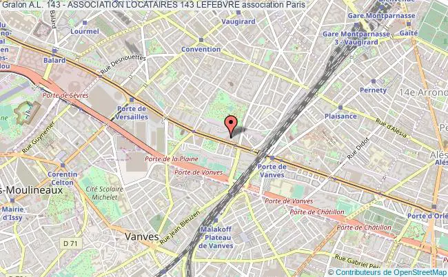 plan association A.l. 143 - Association Locataires 143 Lefebvre Paris