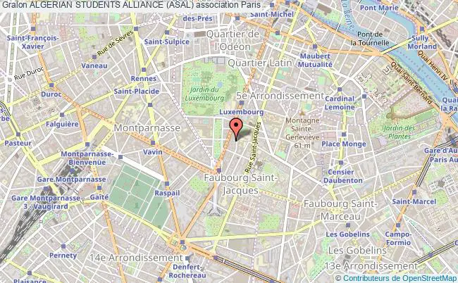 plan association Algerian Students Alliance (asal) Paris 5e