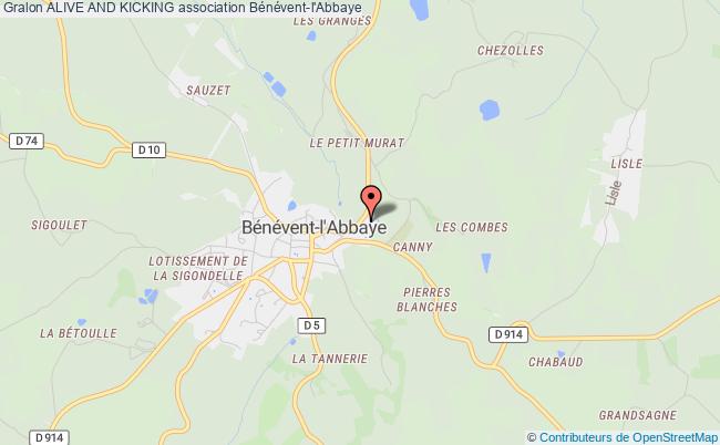 plan association Alive And Kicking Bénévent-l'Abbaye