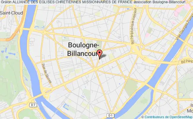 plan association Alliance Des Eglises Chretiennes Missionnaires De France Boulogne-Billancourt