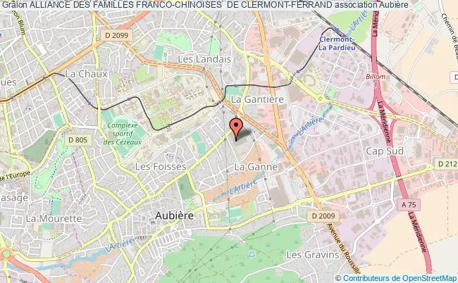 plan association Alliance Des Familles Franco-chinoises  De Clermont-ferrand Aubière