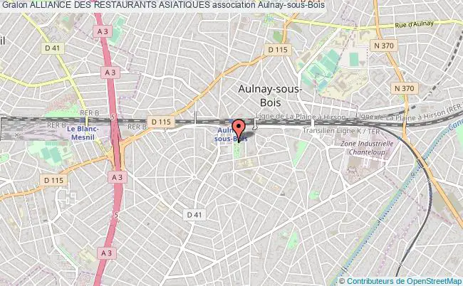plan association Alliance Des Restaurants Asiatiques Aulnay-sous-Bois
