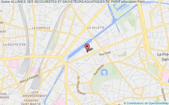 plan association Alliance Des Secouristes Et Sauveteurs Aquatiques De Paris PARIS