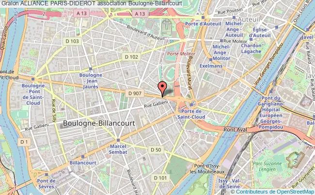 plan association Alliance Paris-diderot Boulogne-Billancourt