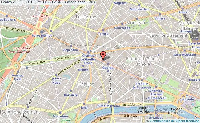 plan association Allo Osteopathes Paris 8 Paris