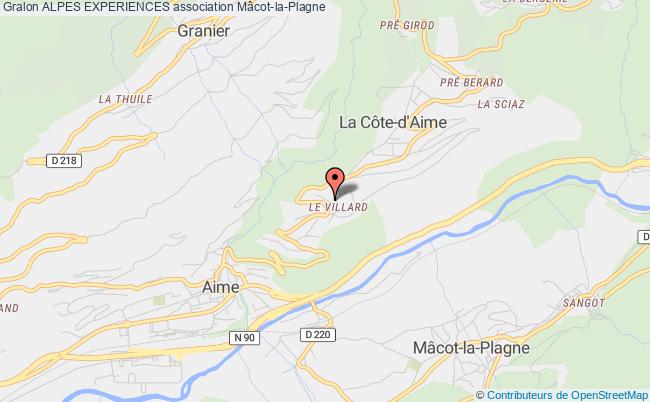 plan association Alpes Experiences Plagne Tarentaise