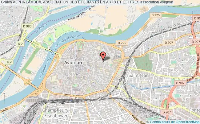 plan association Alpha Lambda, Association Des Etudiants En Arts Et Lettres Avignon Cedex 01