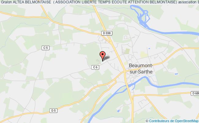 plan association Altea Belmontaise  ( Association Liberte Temps Ecoute Attention Belmontaise) Beaumont-sur-Sarthe