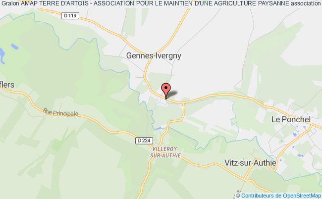 plan association Amap Terre D'artois - Association Pour Le Maintien D'une Agriculture Paysanne Gennes-Ivergny