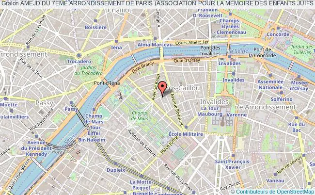 plan association Amejd Du 7eme Arrondissement De Paris (association Pour La Memoire Des Enfants Juifs Deportes) Paris