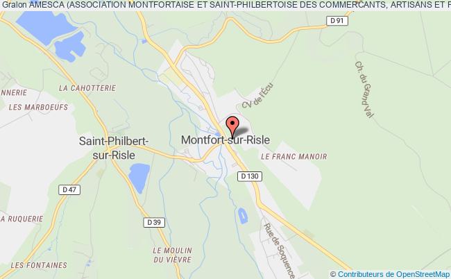 plan association Amesca (association Montfortaise Et Saint-philbertoise Des Commercants, Artisans Et Professions Liberales) Montfort-sur-Risle