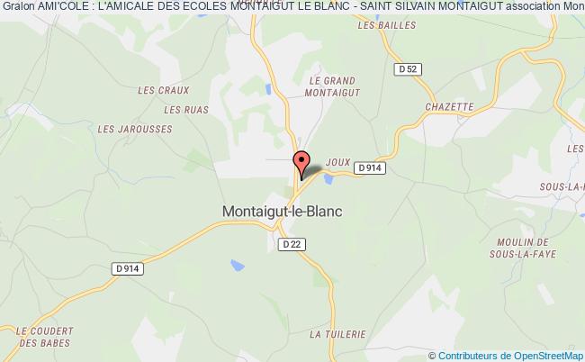 plan association Ami'cole : L'amicale Des Ecoles Montaigut Le Blanc - Saint Silvain Montaigut Montaigut-le-Blanc