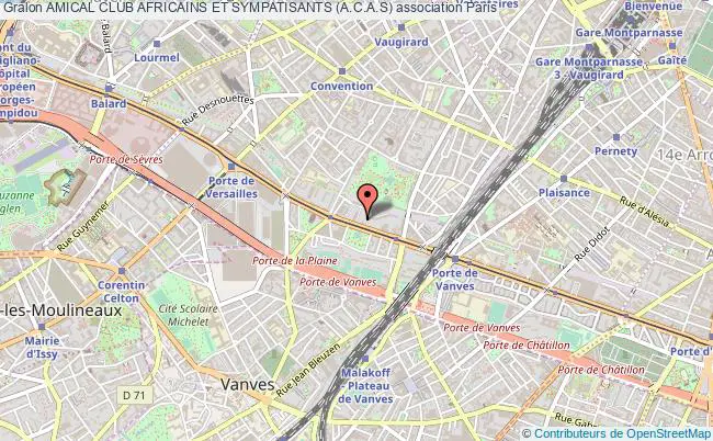 plan association Amical Club Africains Et Sympatisants (a.c.a.s) Paris