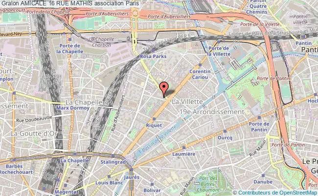 plan association Amicale 16 Rue Mathis Paris
