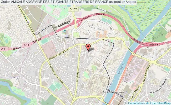 plan association Amicale Angevine Des Étudiants Étrangers De France Angers