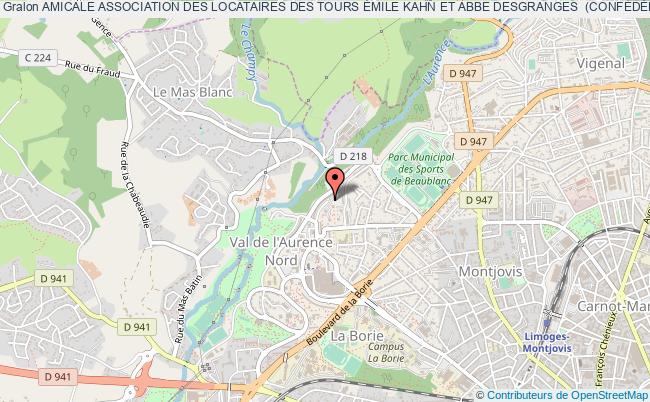plan association Amicale Association Des Locataires Des Tours Émile Kahn Et Abbe Desgranges  (confÉdÉration Syndicale Des Familles) Limoges