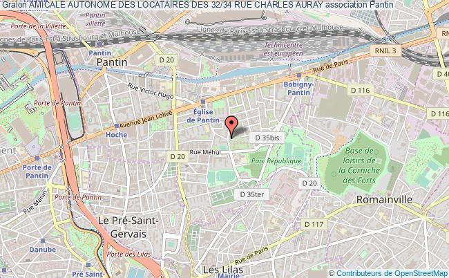 plan association Amicale Autonome Des Locataires Des 32/34 Rue Charles Auray Pantin