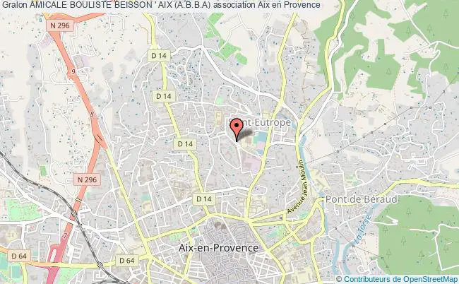 plan association Amicale Bouliste Beisson ' Aix (a.b.b.a) Aix-en-Provence