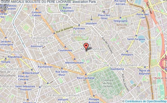 plan association Amicale Bouliste Du Pere Lachaise Paris