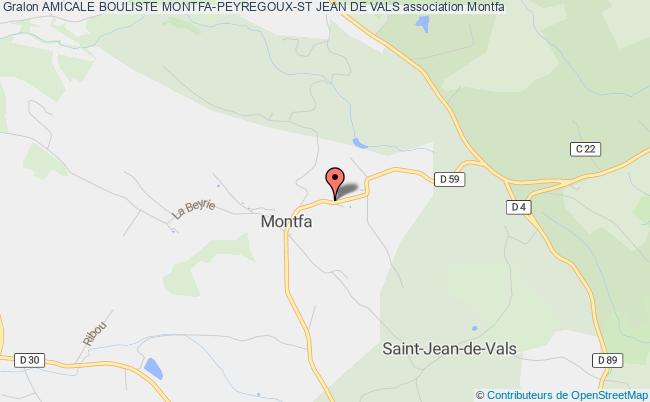 plan association Amicale Bouliste Montfa-peyregoux-st Jean De Vals Montfa