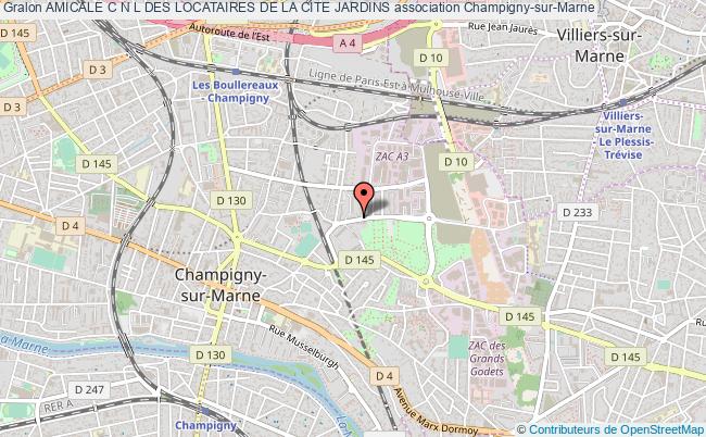 plan association Amicale C N L Des Locataires De La Cite Jardins Champigny-sur-Marne