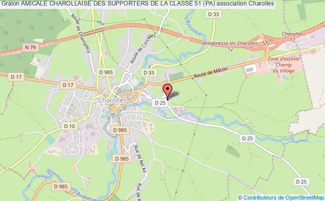 plan association Amicale Charollaise Des Supporters De La Classe 51 (pa) Charolles