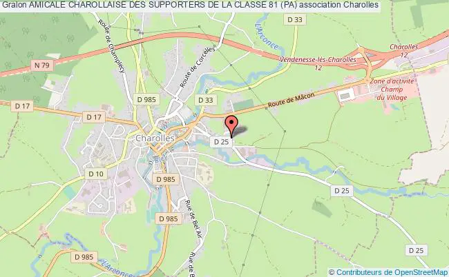 plan association Amicale Charollaise Des Supporters De La Classe 81 (pa) Charolles