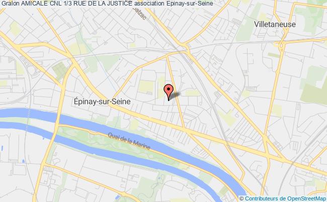 plan association Amicale Cnl 1/3 Rue De La Justice Épinay-sur-Seine