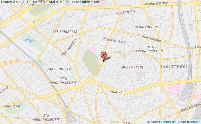 plan association Amicale Cnl 119 Damremont Paris