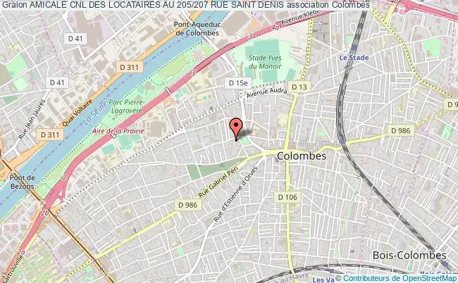 plan association Amicale Cnl Des Locataires Au 205/207 Rue Saint Denis Colombes