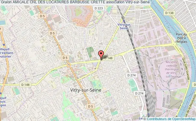 plan association Amicale Cnl Des Locataires Barbusse Crette Vitry-sur-Seine