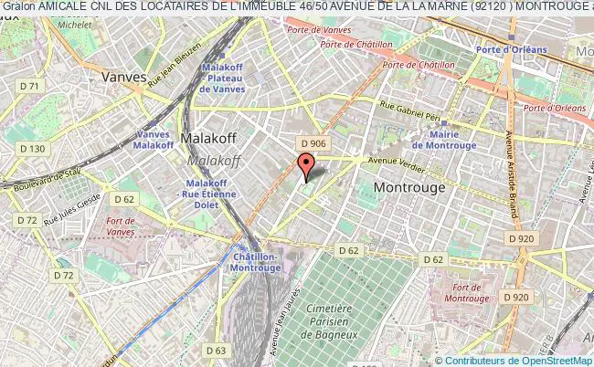 plan association Amicale Cnl Des Locataires De L'immeuble 46/50 Avenue De La La Marne (92120 ) Montrouge Montrouge