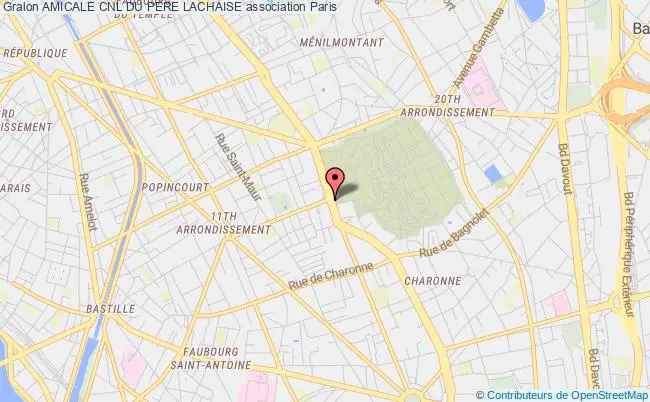 plan association Amicale Cnl Du Pere Lachaise Paris