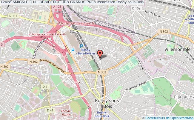 plan association Amicale C.n.l Residence Des Grands Pres Rosny-sous-Bois