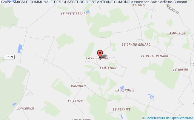 plan association Amicale Communale Des Chasseurs De St Antoine Cumond Saint-Antoine-Cumond